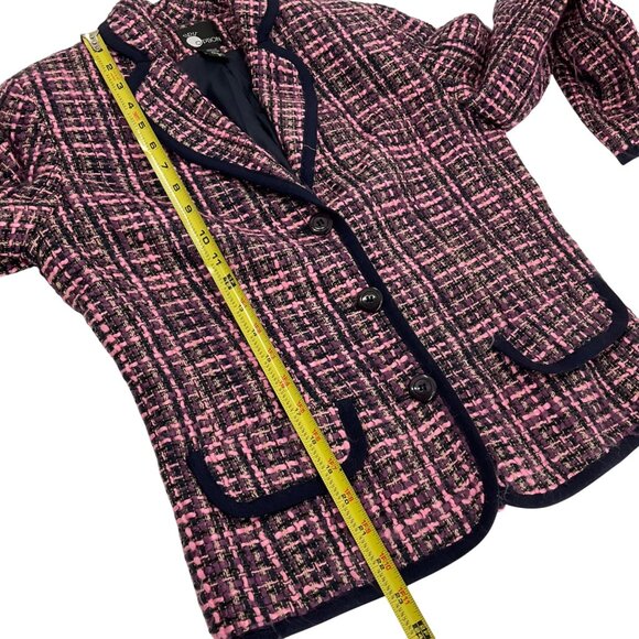 Vintage Pink & black Tweed Skirt Suit Set Size 8 First Option Acrylic/Polyester - Picture 8 of 11